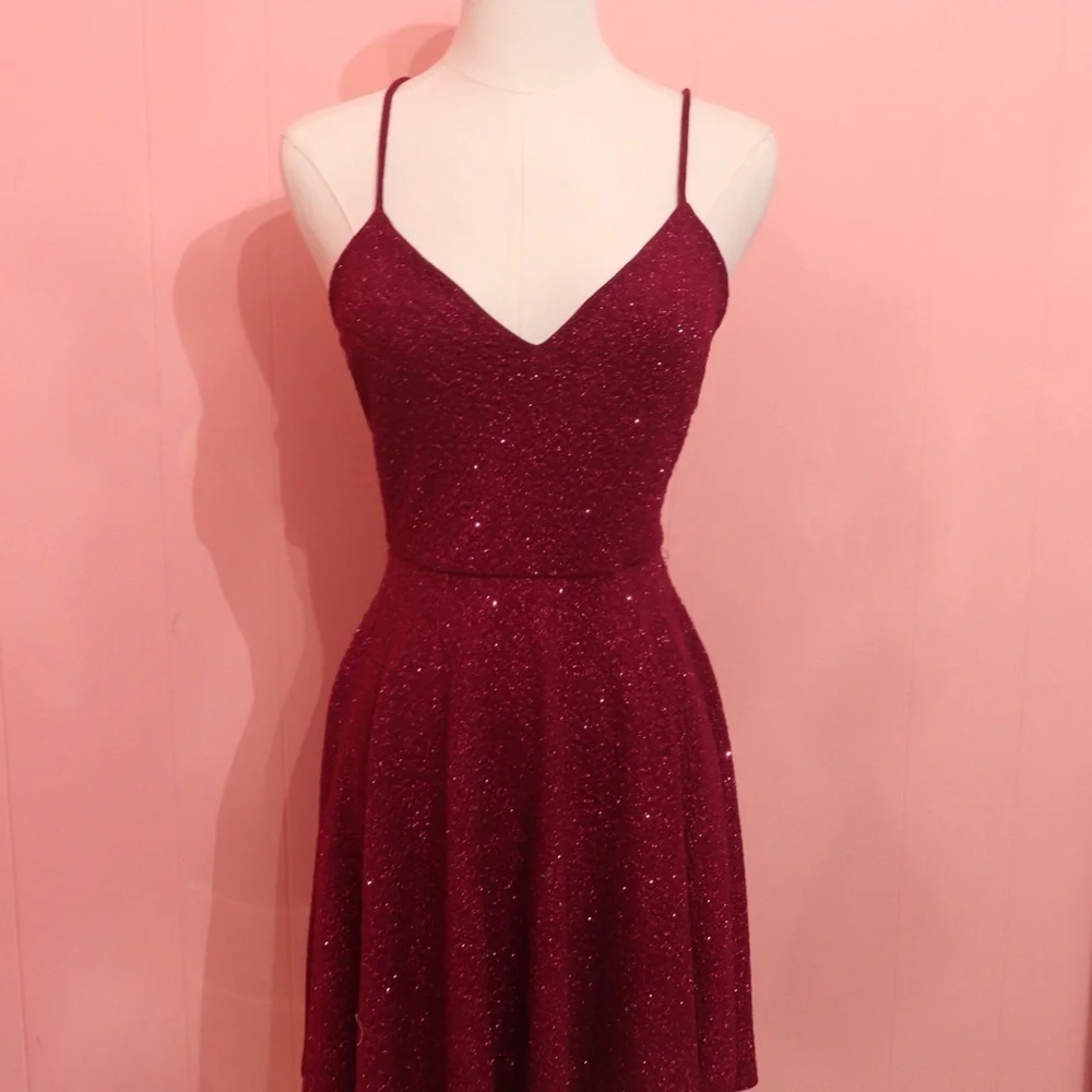 Lovely Day Sparkly Plum Mini Dress ✨ - Picture 2 of 4